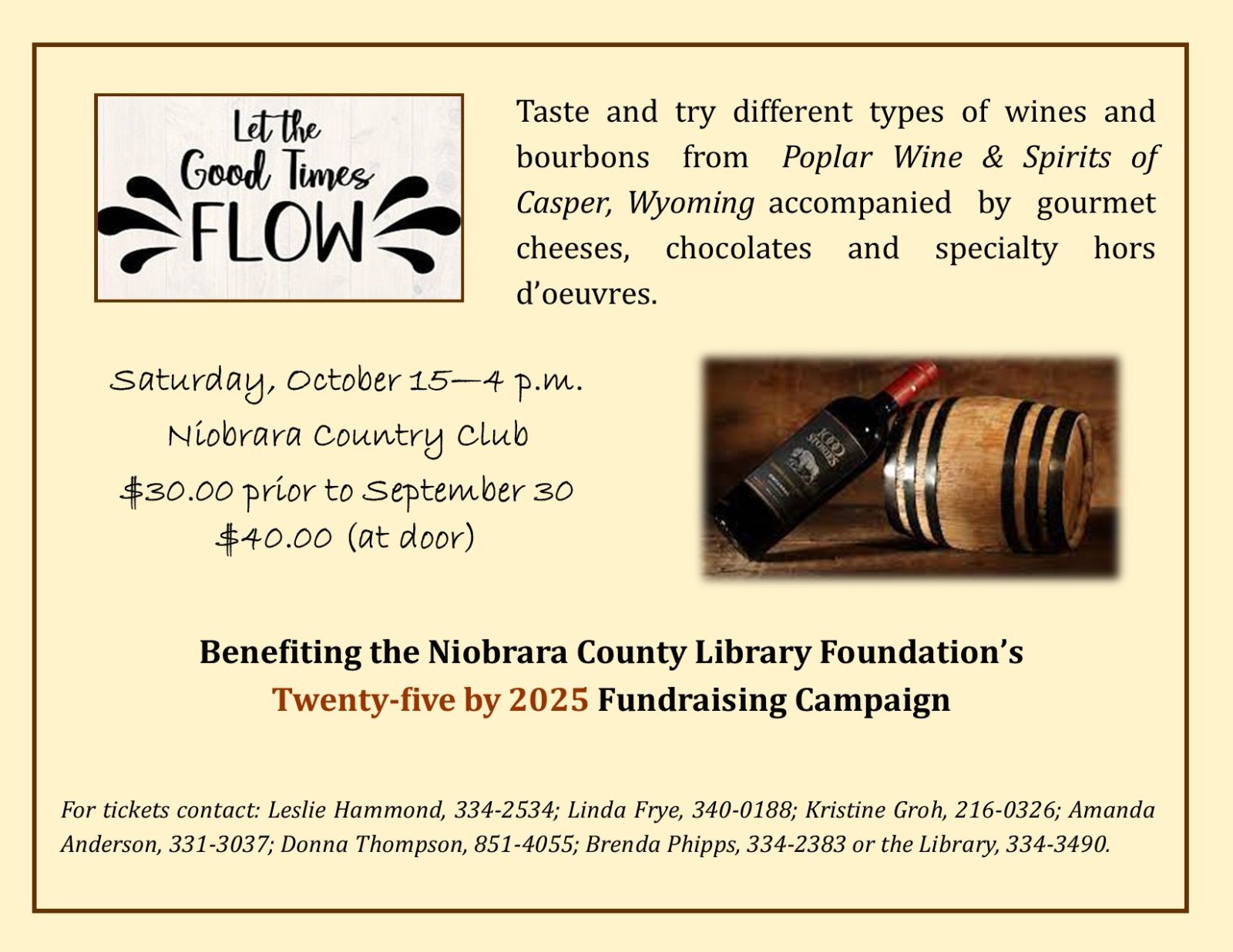 Wine & Bourbon Tasting! Niobrara County Library